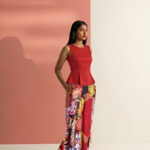 Red Pierrot Floral Batik Kaftan – Ocean Bloom